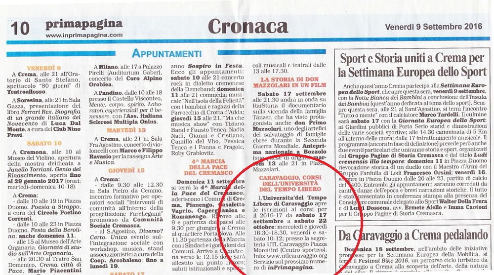 In prima pagina
