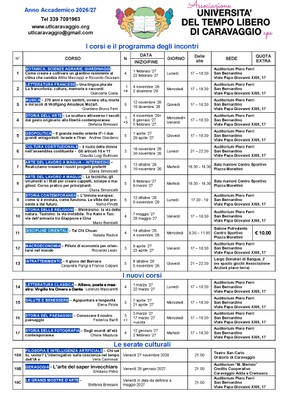 Schema corsi 2026/27