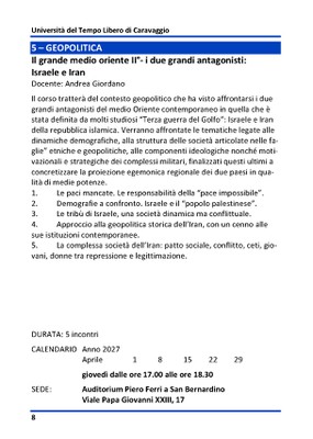 5 - GEOPOLITICA - Il grande medio oriente II