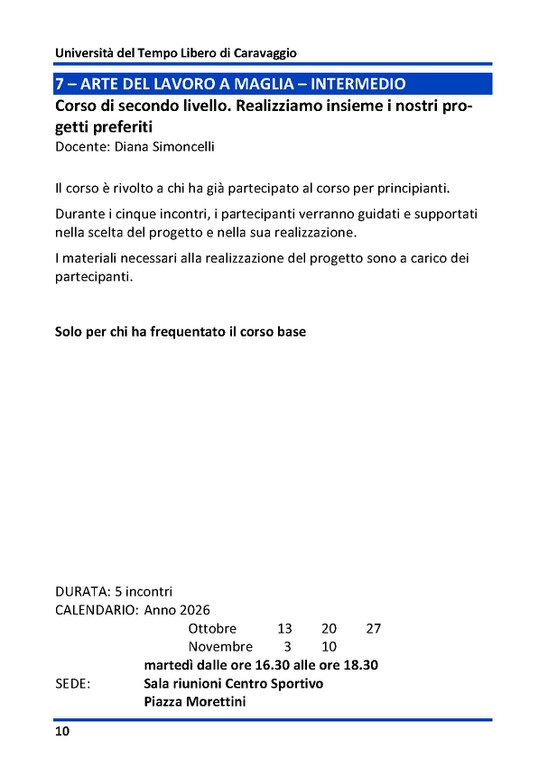 7 &ndash; arte del lavoro a maglia &ndash; corso intermedio