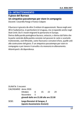 13 - INTRATTENIMENTO - Il gioco del Burraco