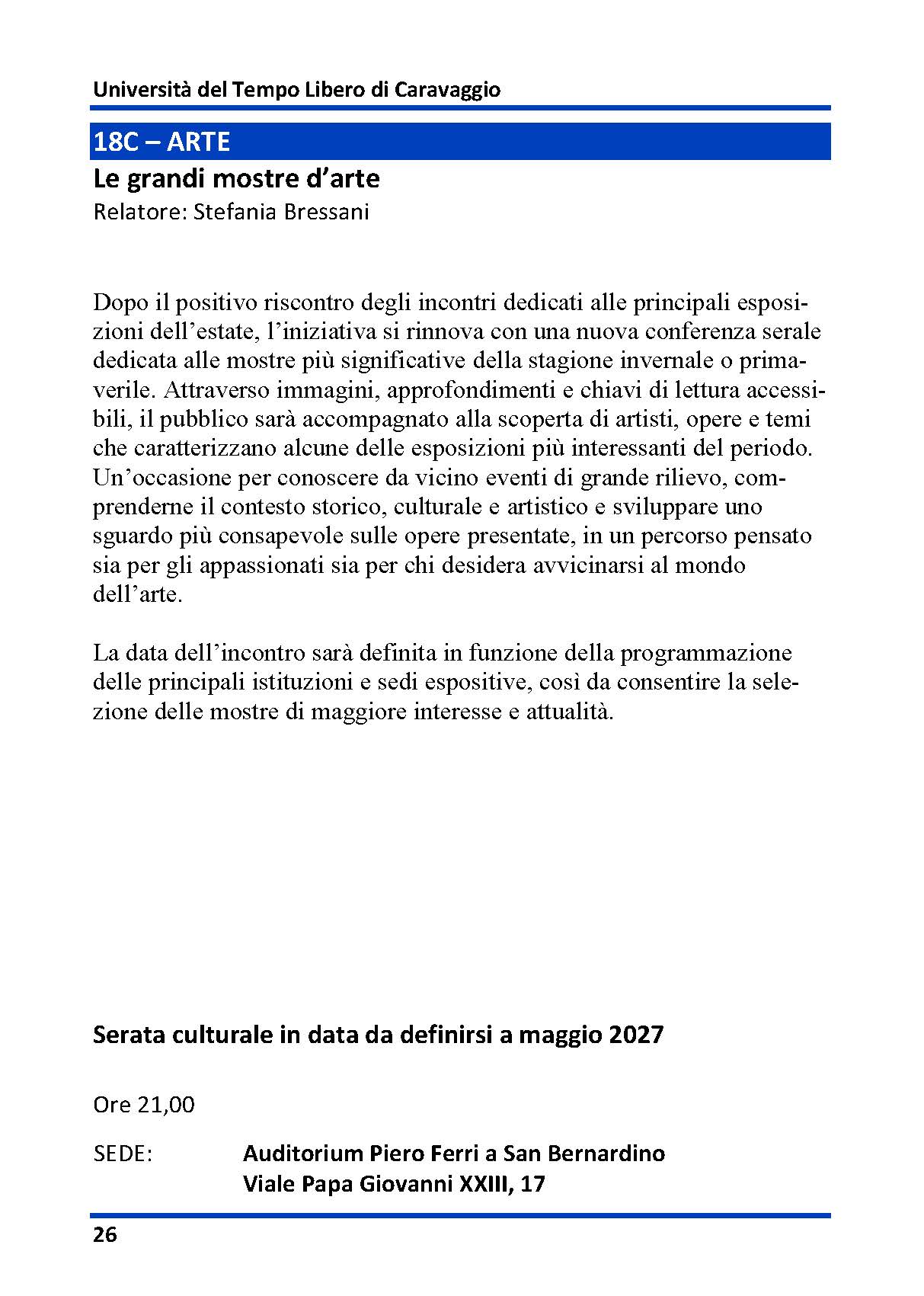 18C - LE GRANDI MOSTRE D'ARTE
